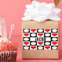 Baseball Party Decor Aangepaste Speler Naam Gift W Rechthoekige Sticker