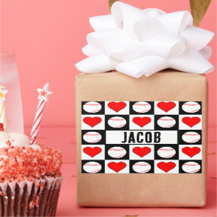 Baseball Party Decor Aangepaste Speler Naam Gift W Rechthoekige Sticker