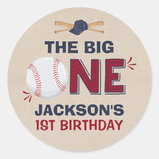 Baseball Party Favor Label  Baseball Sticker (Voorkant)