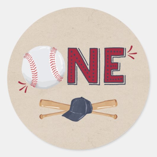 Baseball Party Favor Label  Baseball Sticker (Voorkant)