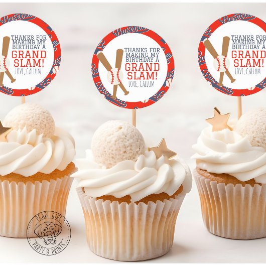 Baseball Party Favor Round Sticker