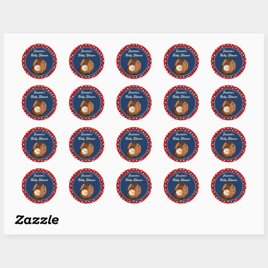 Baseball Party Favor Stickers (Vel)