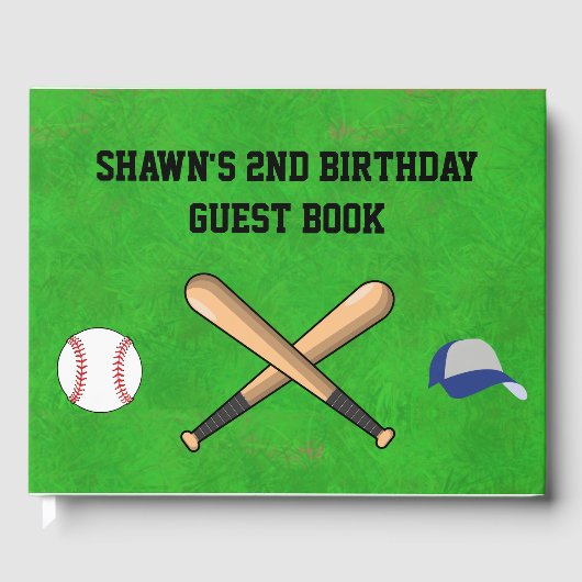Baseball Party Guest Book Gastenboek (Voorkant)