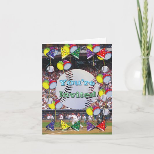 Baseball Party Invitation Kaart (Voorkant)
