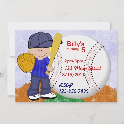 Baseball Party Kaart (Voorkant)