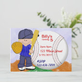 Baseball Party Kaart (Staand voorkant)