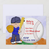 Baseball Party Kaart (Voorkant / Achterkant)