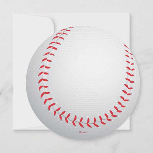 Baseball Party Kaart (Achterkant)