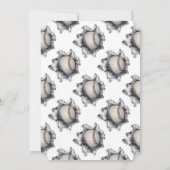 Baseball Party Kaart (Achterkant)