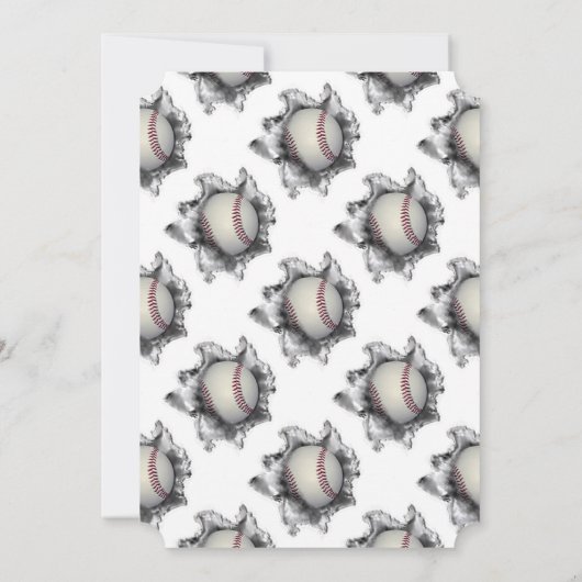 Baseball Party Kaart (Achterkant)