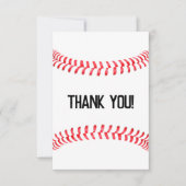 Baseball Party Rode naden aangepaste tekst Bedankkaart (Voorkant)