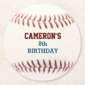 Baseball Party Ronde Kartonnen Onderzetter (Voorkant)