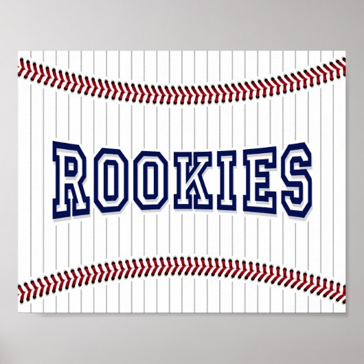 Baseball Party ROOKIES Sign Print (Voorkant)