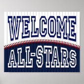 Baseball Party WELKOM ALL-STARS Sign Print (Voorkant)