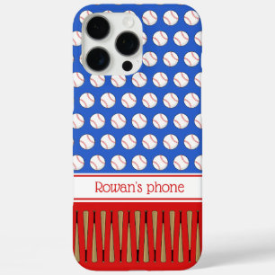 Baseball patroon aangepaste naam iPhone 16 pro max hoesje