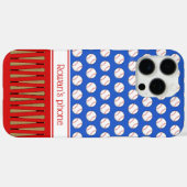 Baseball patroon aangepaste naam Case-Mate iPhone case (Achterkant (horizontaal))