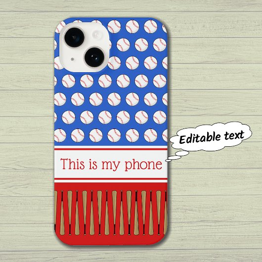 Baseball patroon aangepaste naam iPhone hoesje