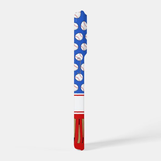 Baseball patroon aangepaste naam iPhone hoesje (Rechterkant)