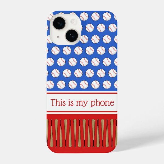 Baseball patroon aangepaste naam iPhone hoesje (Achterkant)