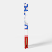 Baseball patroon aangepaste naam iPhone hoesje (Linkerkant)