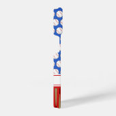 Baseball patroon aangepaste naam rood blauw iPhone hoesje (Rechterkant)