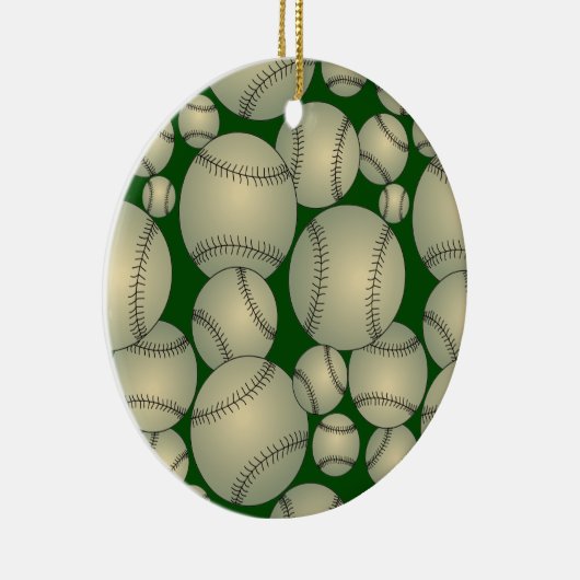 Baseball Patroon Keramisch Ornament (Rechts)
