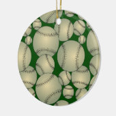 Baseball Patroon Keramisch Ornament (Links)