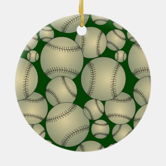 Baseball Patroon Keramisch Ornament (Achterkant)