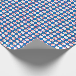 Baseball Patroon op blauw Cadeaupapier