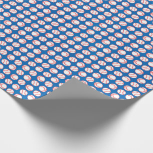 Baseball Patroon op blauw Cadeaupapier