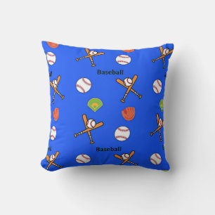 Baseball-patroon op blauw kussen