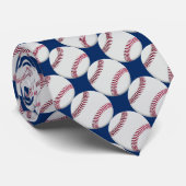 Baseball Patroon op Blauw of enige kleur Stropdas (Opgerold)