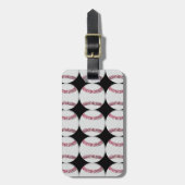 Baseball Patroon op zwart Bagagelabel (Voorkant verticaal)