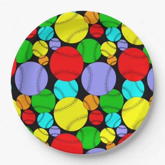 Baseball Patroon Papieren Bordje (Voorkant)