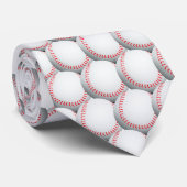 Baseball Patroon | Sportcadeau Stropdas (Opgerold)