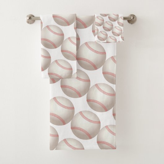 Baseball Pattern Bathroom Towel Set Bad Handdoek (Insitu)