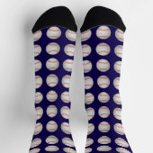 Baseball Pattern Blue Background Sokken (Top)