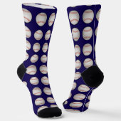 Baseball Pattern Blue Background Sokken (Gebogen)