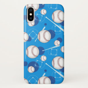Baseball Pattern Blue iPhone X Hoesje