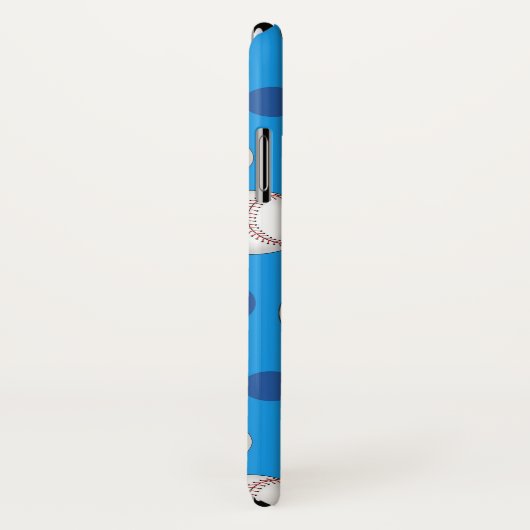 Baseball Pattern Blue iPhone X Hoesje (Achterkant / rechts)