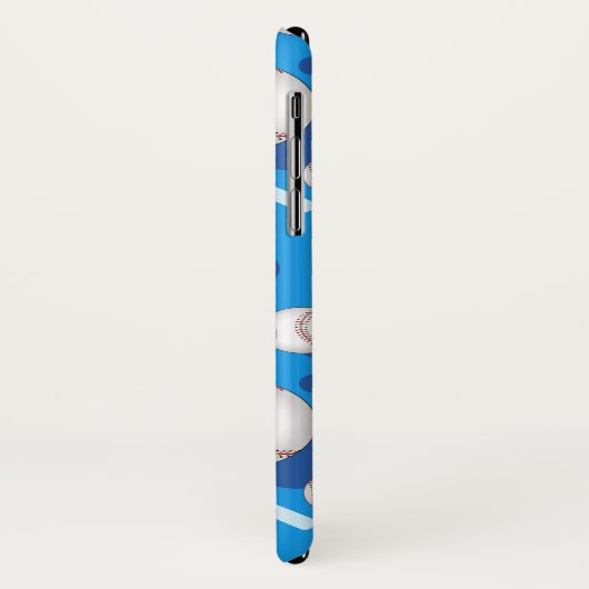 Baseball Pattern Blue iPhone X Hoesje (Achterkant/links)