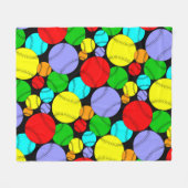 Baseball Pattern Fleece Blanket Deken (Voorkant (Horizontaal))