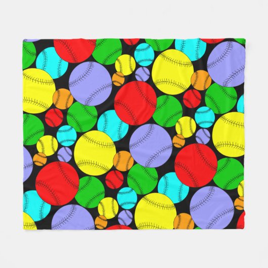 Baseball Pattern Fleece Blanket Deken (Voorkant (Horizontaal))