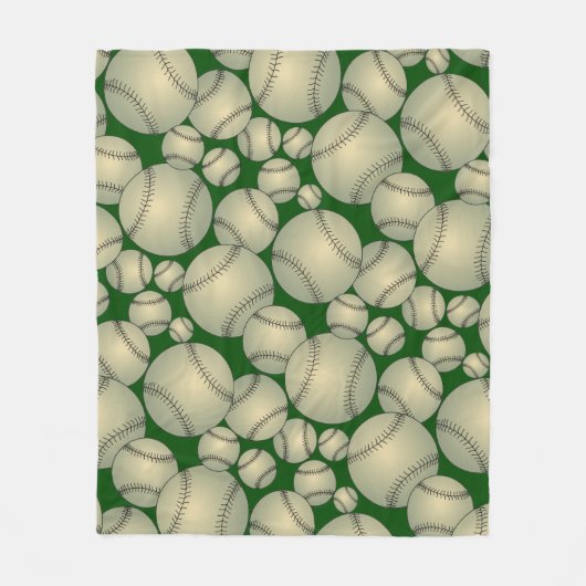 Baseball Pattern Fleece Blanket Deken (Voorkant)
