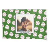 Baseball Pattern met Foto - Team Sports Green Kussensloop (Voorkant)