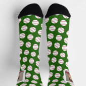 Baseball Pattern met Foto - Team Sports Green Sokken (Top)