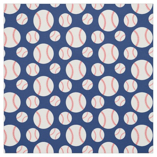 Baseball Pattern Navy Blue Background Stof (Swatch)
