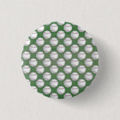 Baseball Pattern on Green Ronde Button 3,2 Cm (Voorkant)