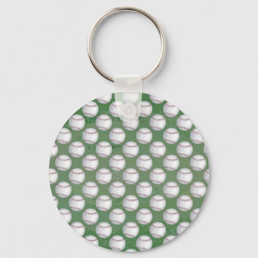 Baseball Pattern on Green Sleutelhanger (Voorkant)