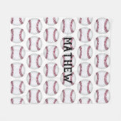 Baseball Pattern Personalized Fleece Blanket Deken (Voorkant (Horizontaal))